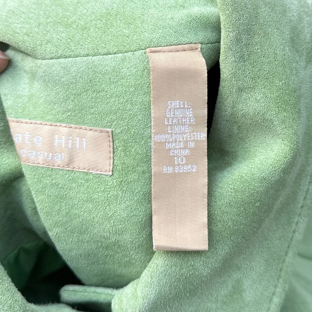 Kate Hill Green Suede Leather Jacket | Genuine Leather | Size S/M